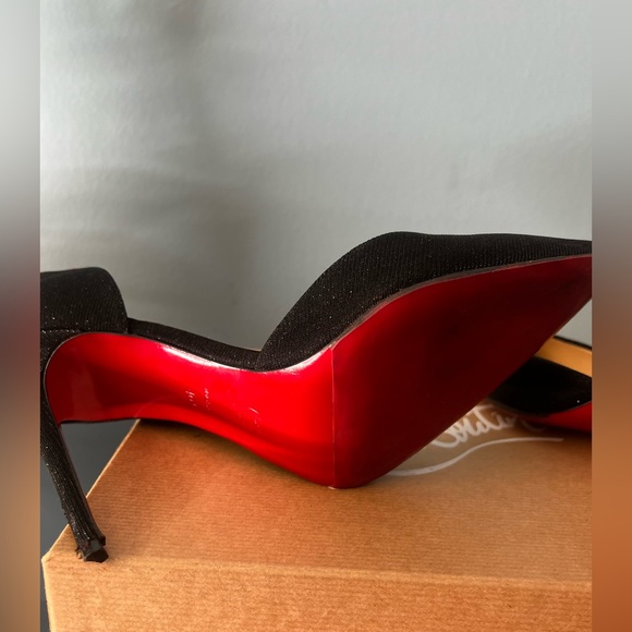 Christian Louboutin Black Glitter IRIZA Christian Louboutin 40 1/2 ⚡️⚡️ - Picture 9 of 11
